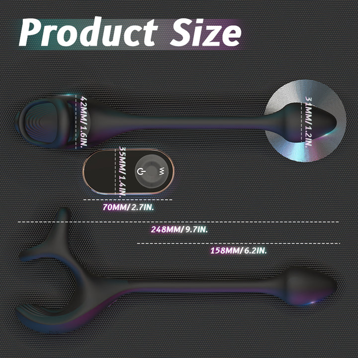YoYoLemon Vibrating Penis Rings Anul Plug Vibrator with Testicles Stimulator for Men