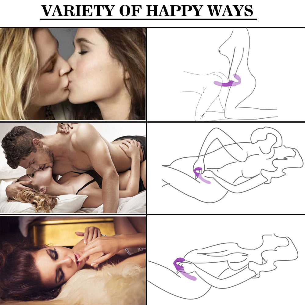YoYoLemon Strapless Strap-On Dildo Vibrator for Lesbian Double-ended G-Spot and Clitoris Adult Sex Toys for Female Couples