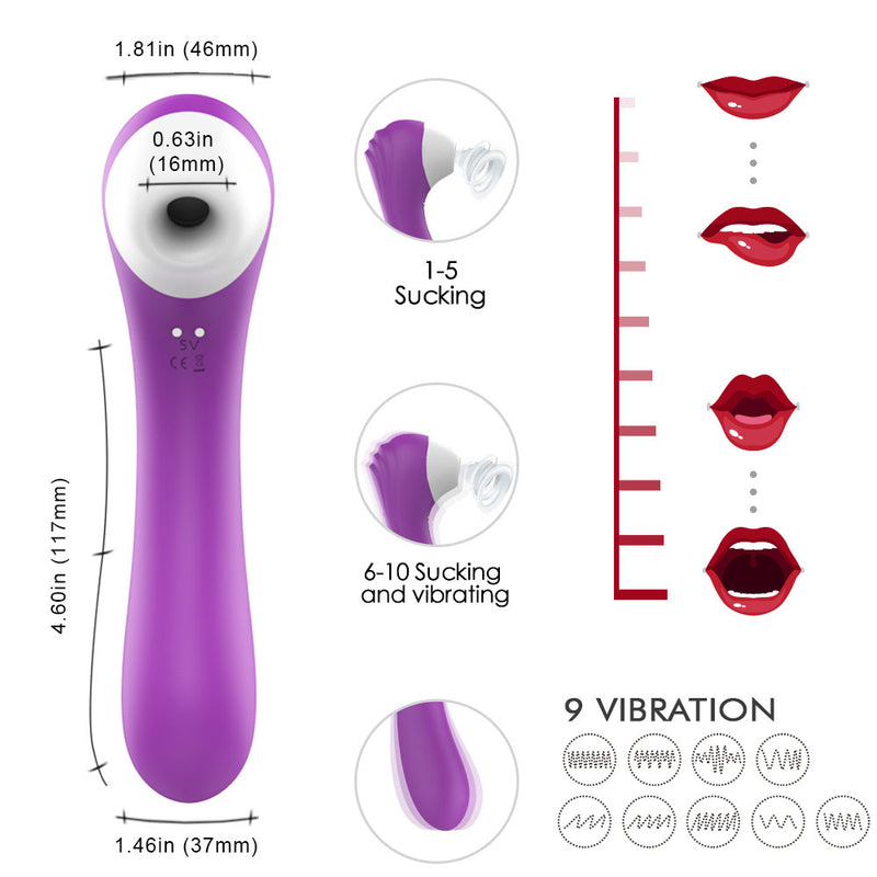 YoYoLemon Nipple and Clitoral Sucking Vibrator for Women Adult Sex Toys, Purple 2